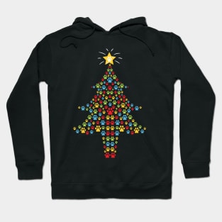 paws Christmas tree Hoodie